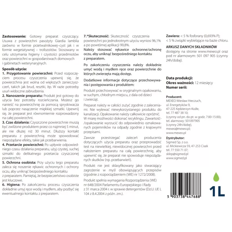 Giardia Stop preparat czyszczący