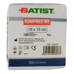 Kompresy włókninowe 10 x 10 cm, 4 W, 100 szt.