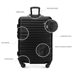 Walizka Wittchen Groove Line, Czarna, S (54x40x20cm)