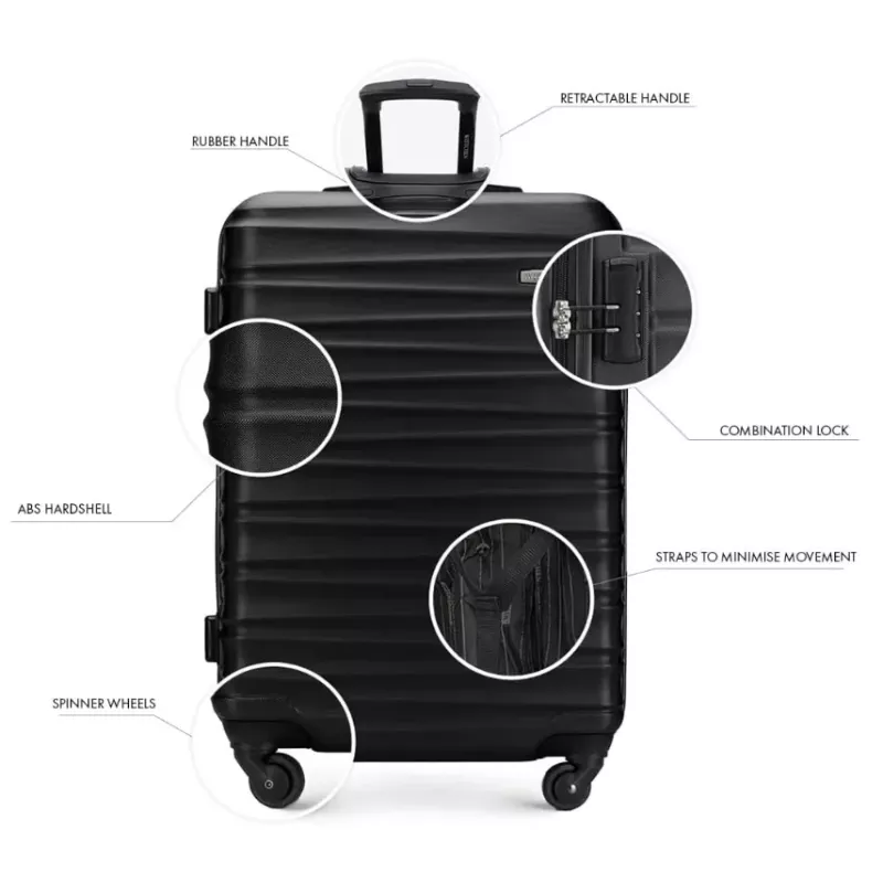 Walizka Wittchen Groove Line, Czarna, S (54x40x20cm)