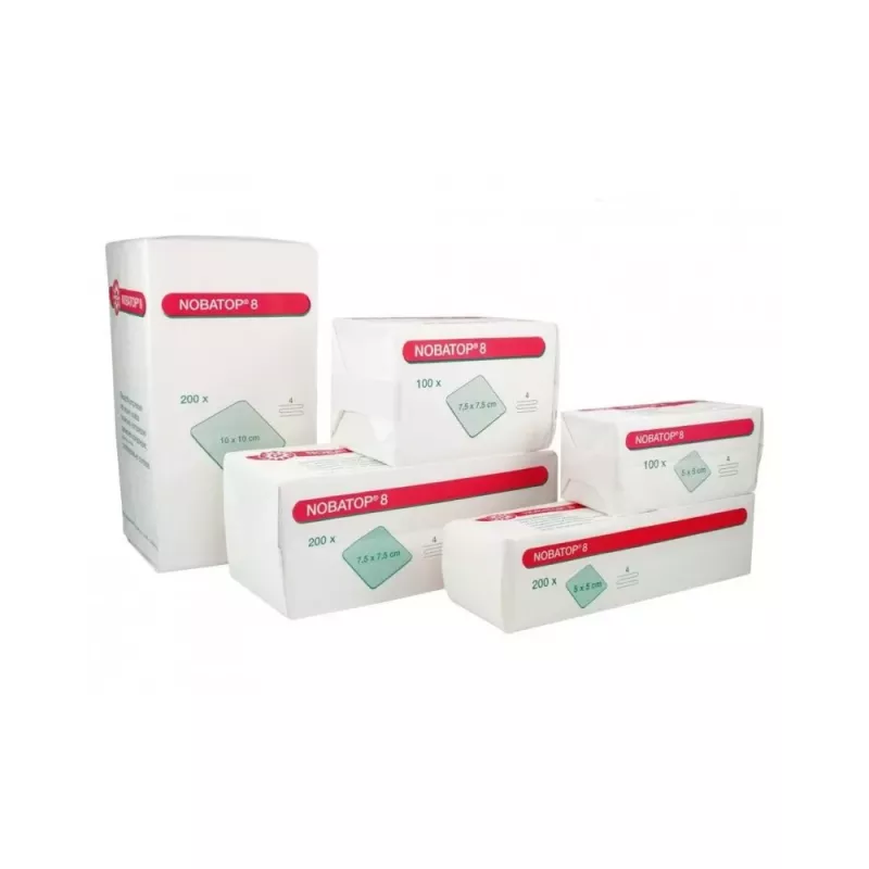 Kompresy włókninowe Nobatop 8 niesterylne, 100 szt.