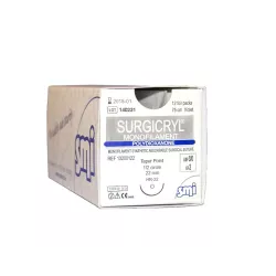Surgicryl monofilament fioletowy z igłą okrągłą (1/2 koła)