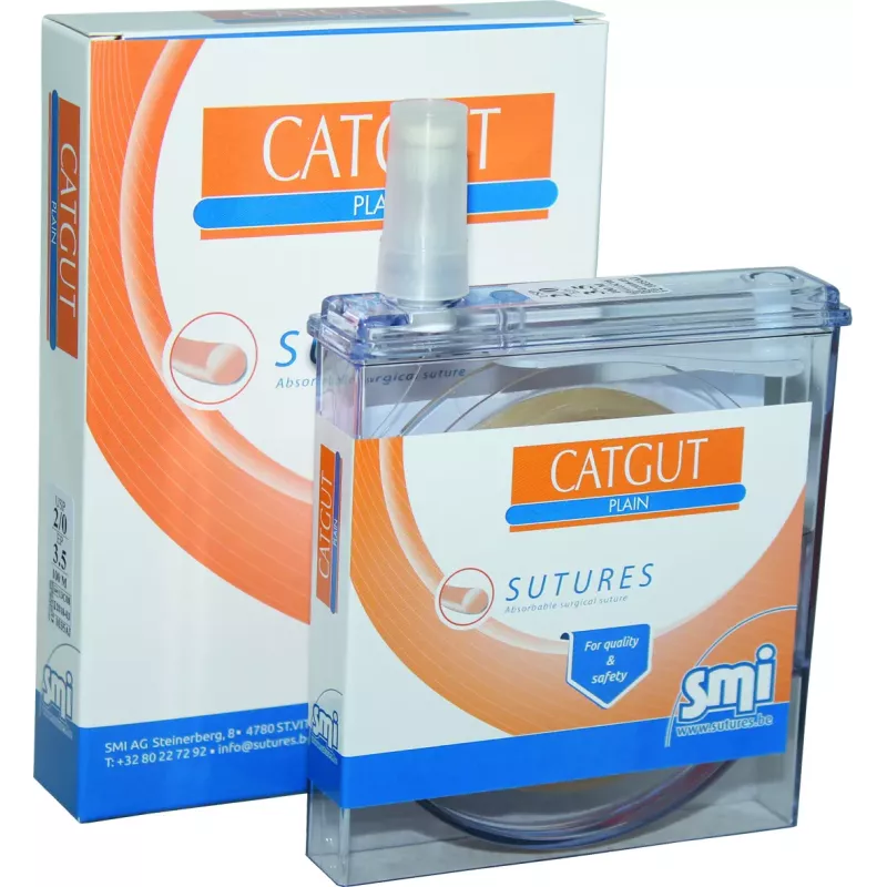 Nić wchłanialna Catgut Plain zwykła, w kolorze kości słoniowej
