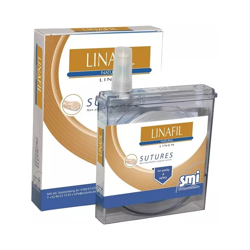 Nić niewchłanialna Linafil (len) multifilament beżowy