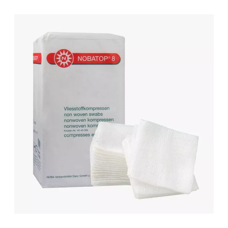 Kompresy włókninowe Nobatop 8 niesterylne, 100 szt.