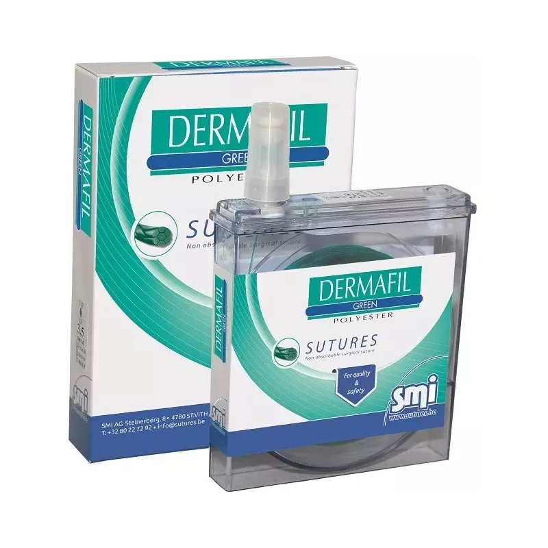 Nić niewchłanialna Dermafil Poliester zielona