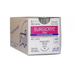 Surgicryl multifilament fioletowy z igłą okrągłą (1/2 koła)