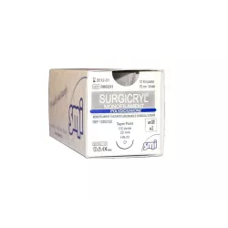 Surgicryl monofilament fioletowy z igłą odwrotnie tnącą (3/8 koła)