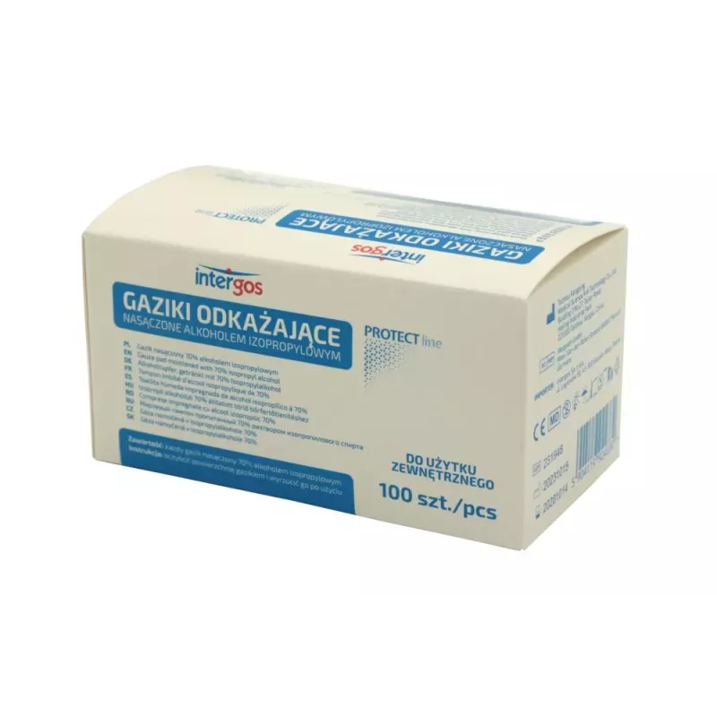 Gaziki alkoholowe Intergos, 100 szt. Gaziki alkoholowe Intergos, 100 szt.