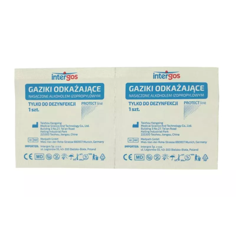 Gaziki alkoholowe Intergos, 100 szt. Gaziki alkoholowe Intergos, 100 szt.