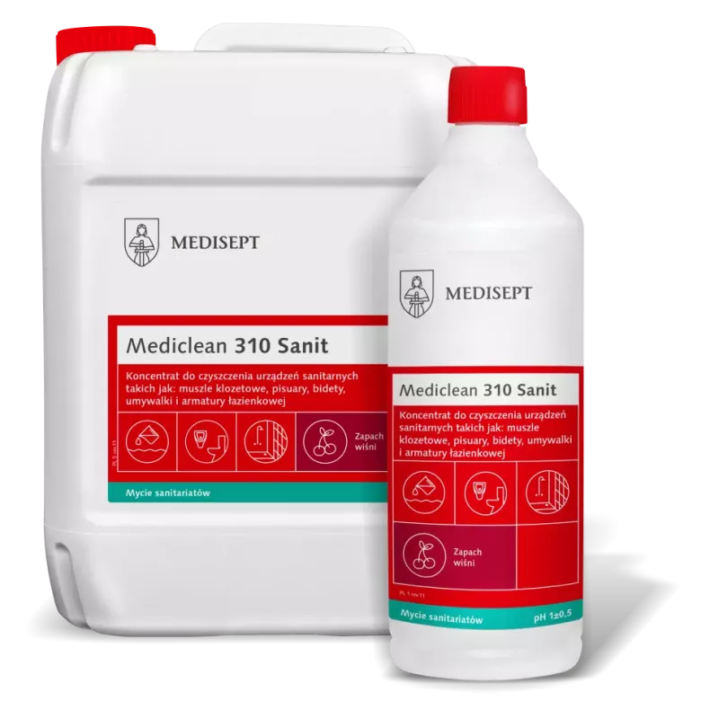 MEDICLEAN 310 Sanit Preparat do codziennego mycia wszystkich powierzchni sanitarnych, 1L