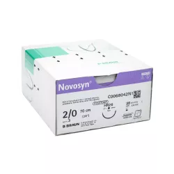 Safil Novosyn B.Braun fioletowy z igłą okrągłą (1/2 koła)